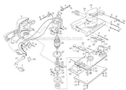 Page A Diagram and Parts List for 4015 Type 4 Black and Decker Orbital or Palm Sander